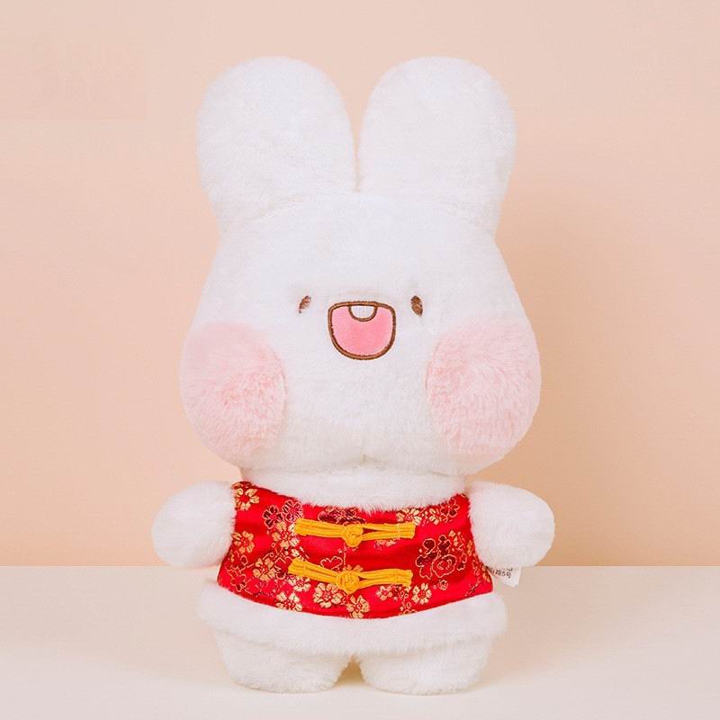 兔公仔新年兔子毛绒玩具公司年会礼品生肖兔玩偶25cm